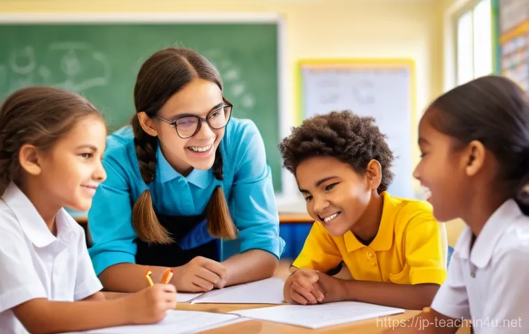 교사 커리큘럼 디자인 방법 - **Prompt:** A vibrant, modern elementary classroom filled with bright natural light. A group of dive...