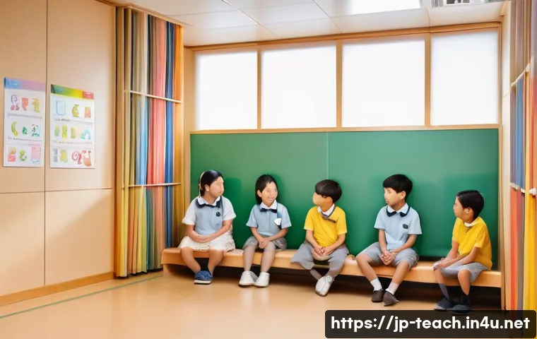 교사 특수교육 사례 연구 - A calm and inviting special education classroom scene in a modern Japanese elementary school, showin...